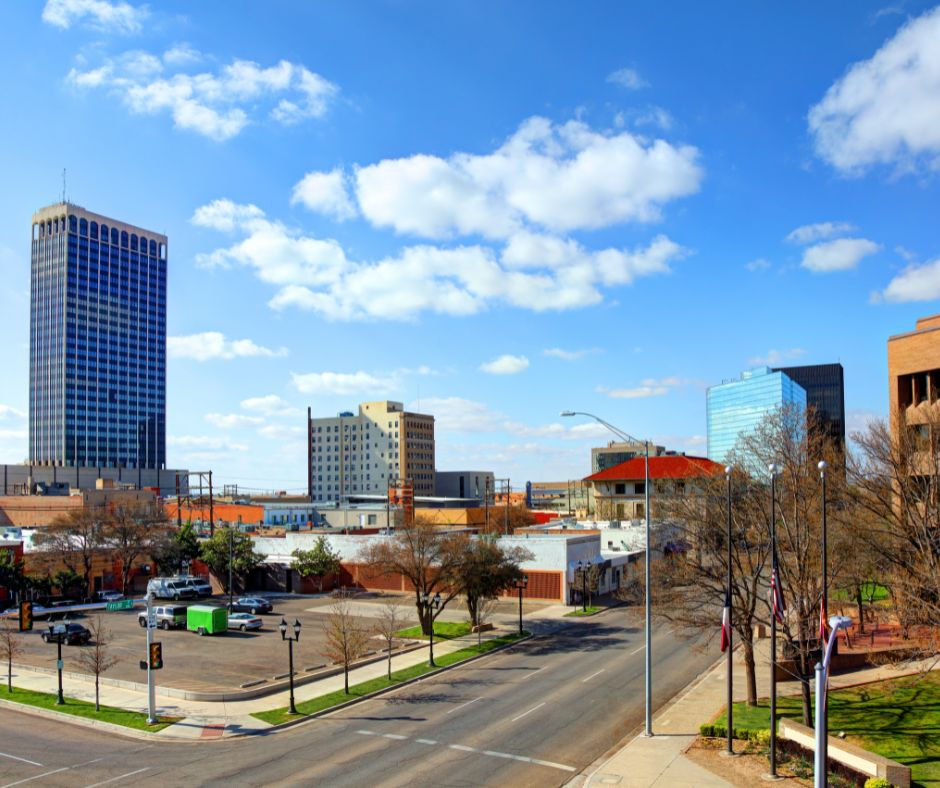 Amarillo Texas Skyline with Buildings Downtown