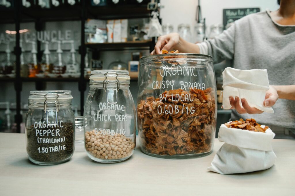 variety-of-organic-products-on-glass-jars